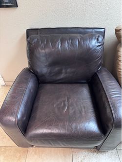 Comfy recliner real leather chair