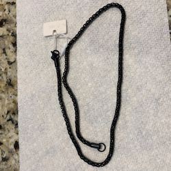 New 18 Inch Black Stainless Steel Metal Necklace Unique Link Design, Lobster Claw Clasp, 2 Mm Thick