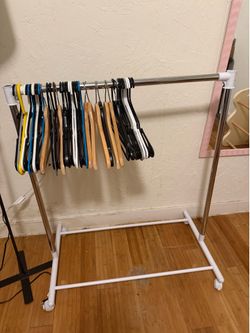 Clothing rack with hangers