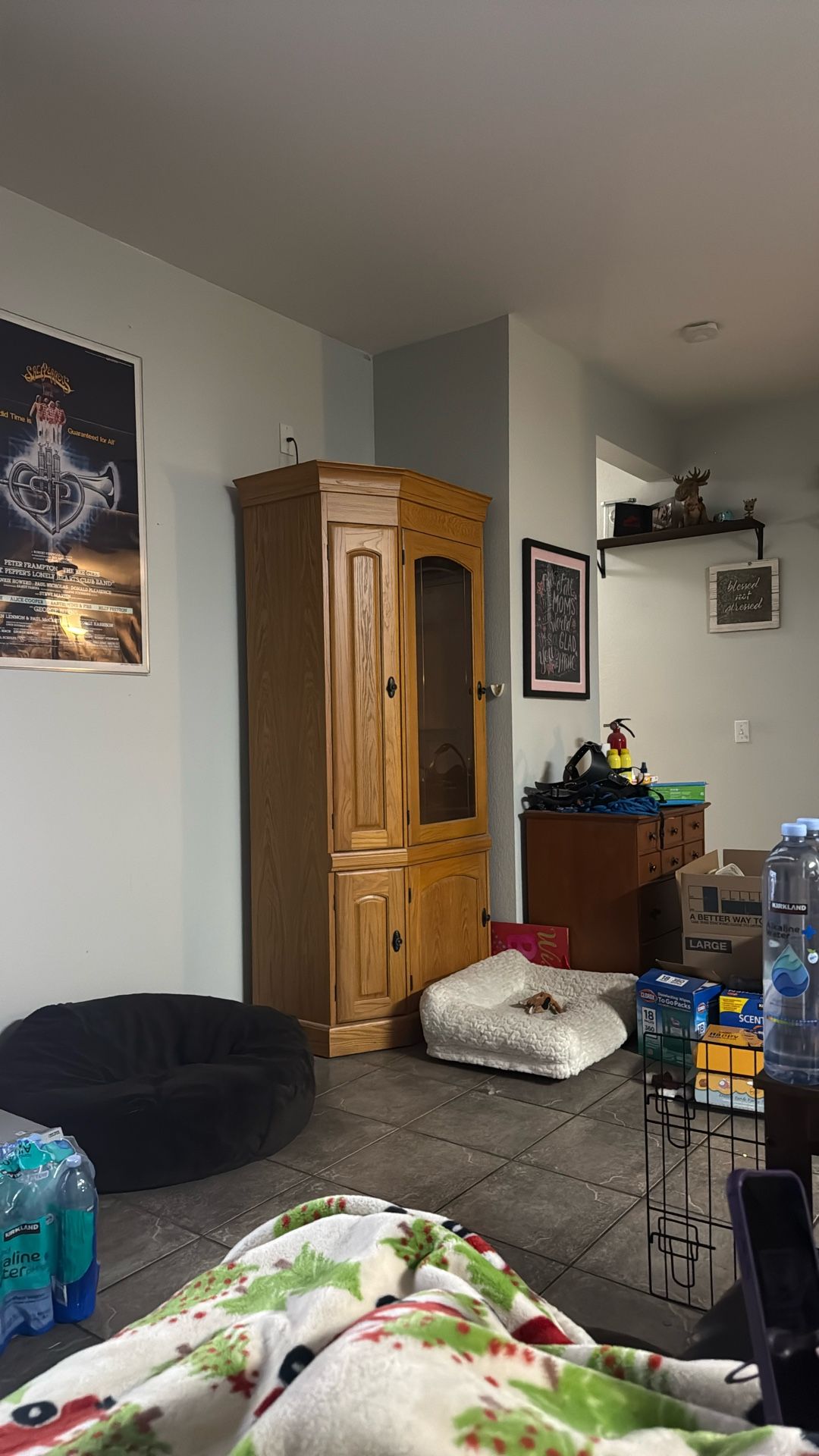 Wooden Cabinet With Glass Door Corner Unit