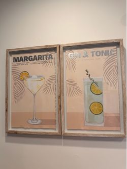 Set of 2 Framed Cocktail Prints