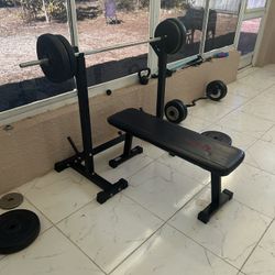 Weight Bench With Bar And Weights