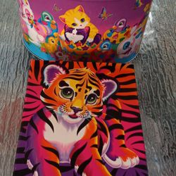 Vintage Lisa Frank Collectible Easter Tin And Bead Jewelry Making Box Kit 