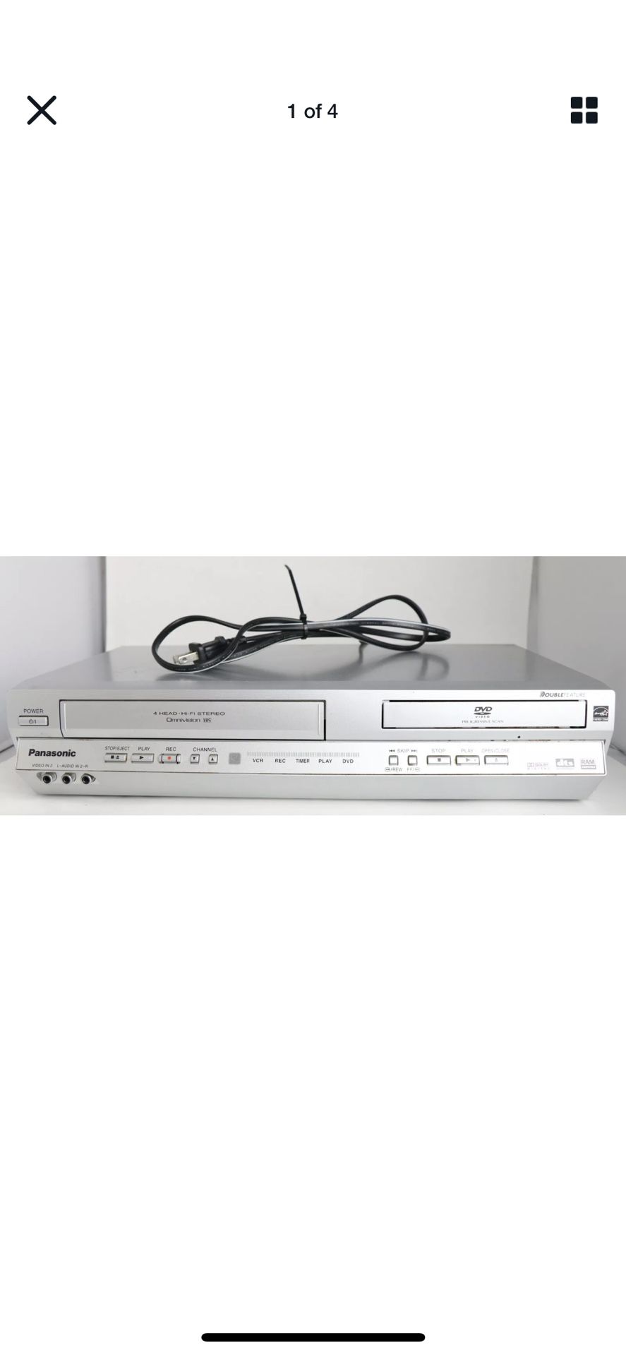 Panasonic PV-D4735S DVD/VCR 4-Head Hi-Fi Combo Omnivision VHS Recorder W/remote