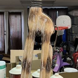 Gorgeous 3 Foot Tall Hand-Carved Wooden Giraffe Figure On Stand
