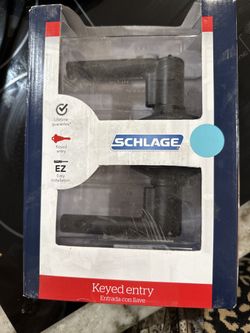 Schlage Keyed Entry Door Handle – Matte Black | Lifetime Warranty 