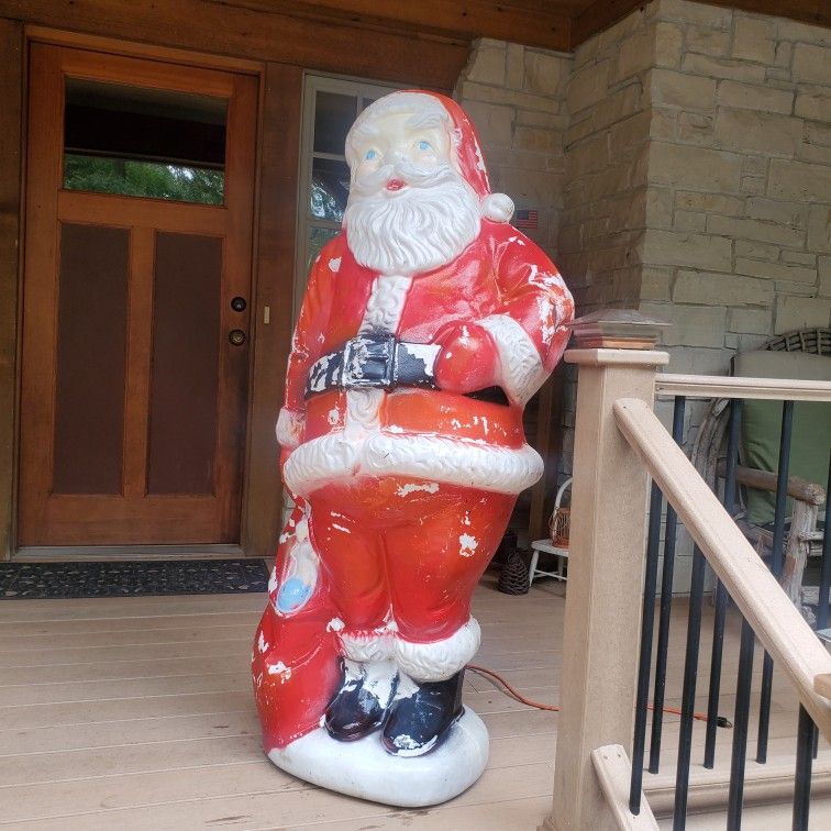 Vintage 1960 Blow Mold Santa Claus light , 60" tall