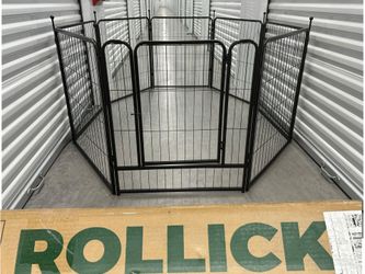 Brand New FXW Rollick Adjustable Dog PlayPen 8 Panels 32" High Metal Door Collapsible Outdoors