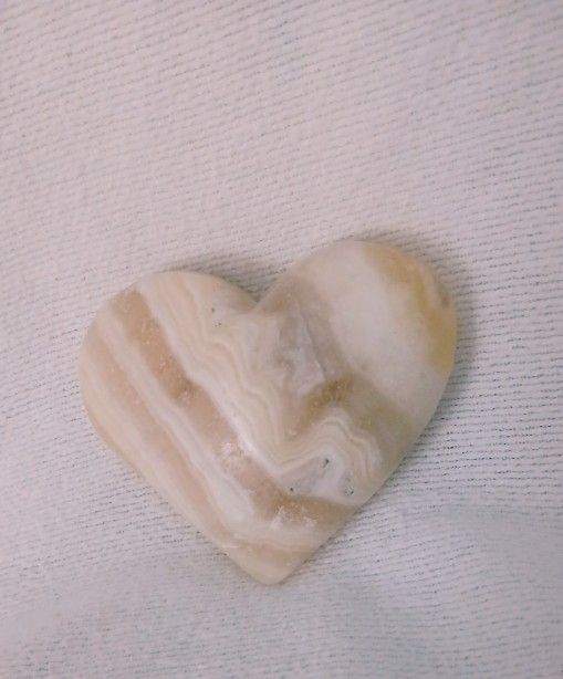Agate, Calcite Crystal Heart (C0030)