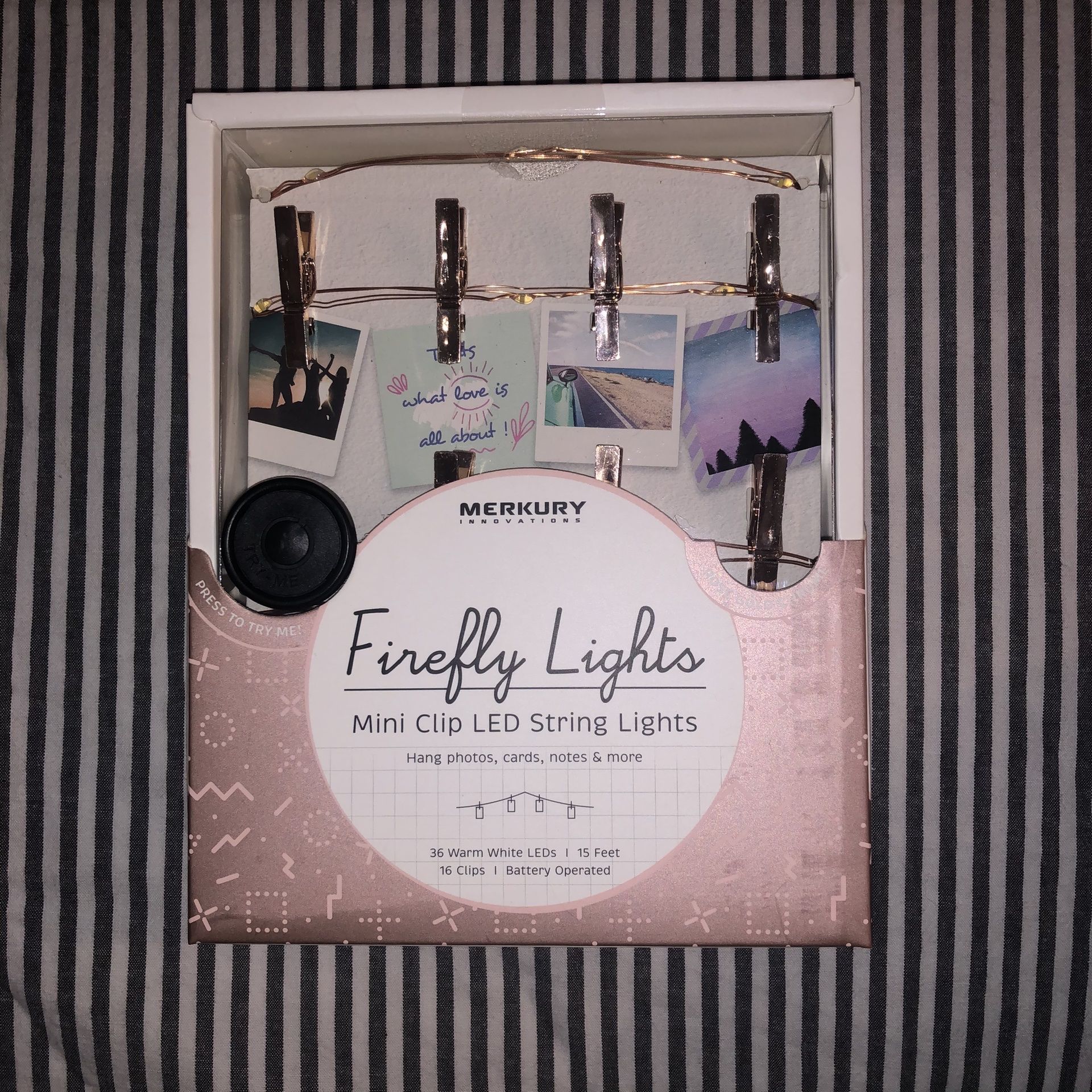 Merkury Innovations Firefly Mini Clip LED String Lights - Rose Gold