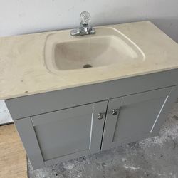36” Sink With Mirror And Fixture