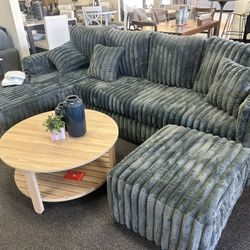 Custom Sectional With Ottoman Included - Jumbo Corduroy ✅ Financing Available - Bad or No Credit Accepted ✅ 