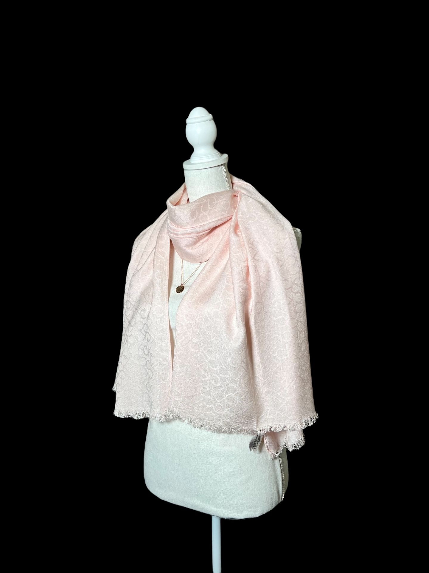 Calvin Klein Pink Monogram Large Wrap Shawl