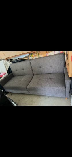 Grey fabric sofa bed
