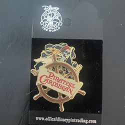 Disney Pin - Pirates of the Caribbean Attraction Skeleton Ghost Ship Wheel