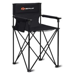349*Portable 38'' Oversized High Outdoor Beach Chair Camping Fishing Folding Chair
