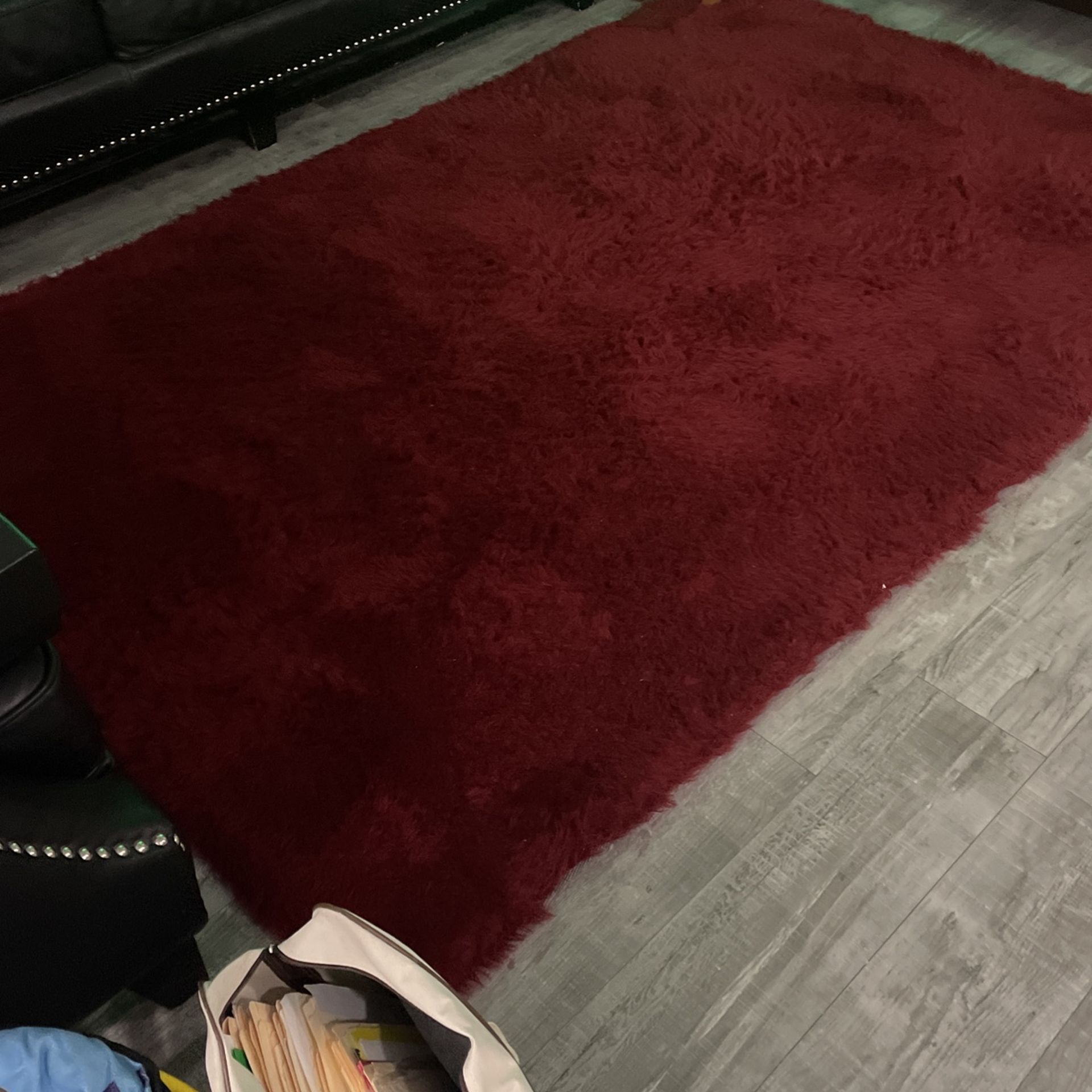 Wine Color Bear Rug