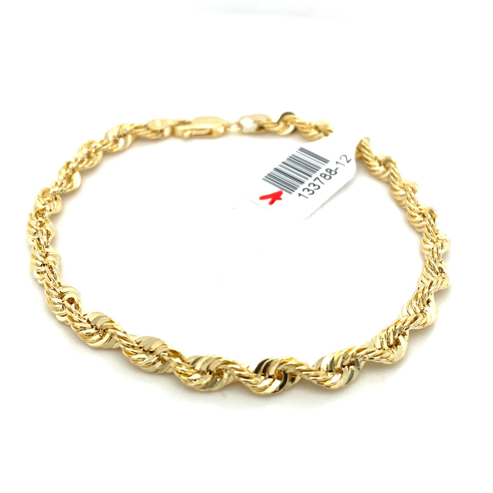 10k Gold Bracelet 8” Rope 3.75g 4.5mm  133788 12