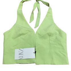 Zara Green small Halter Top