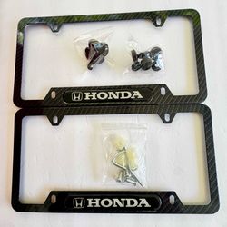 2PCS Carbon Fiber  License Plate Frame Cover Holder-aluminum.
