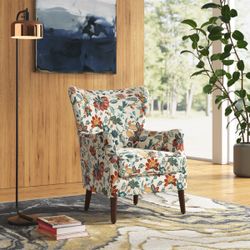 alayzhia upholstered armchair with wingback design by lark manor