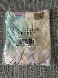 Victoria's Secret Pastel Tie-Dye Graphic Tee - Mint, Lavender, Cream
