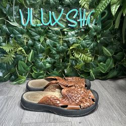 Keen Isabella Huarache Leather Woven Mule Slide On Sandals Shoes Womens size 9.5