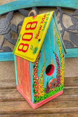Handmade And Hand Painted Functional Birdhouse