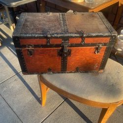 Antique Small Trunk Chest 11 By 11 By 20
