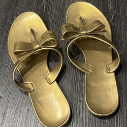 COACH gold jelly flip flops/sandals, women’s size 9