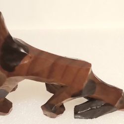VTG Folk Art Handcarved Bassett/Bloodhound/Coondog Whittle Wood MCM Rustic READ