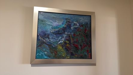 Original Oil Painting Landscape in Silver Frame