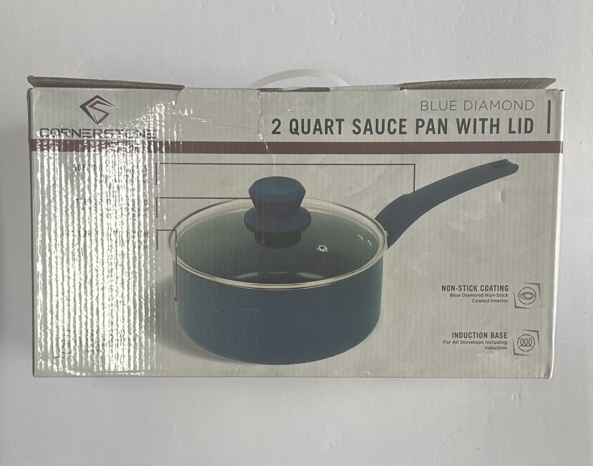 Blue Diamond Ceramic Nonstick 2 Quart Saucepan with Lid (Brand New)