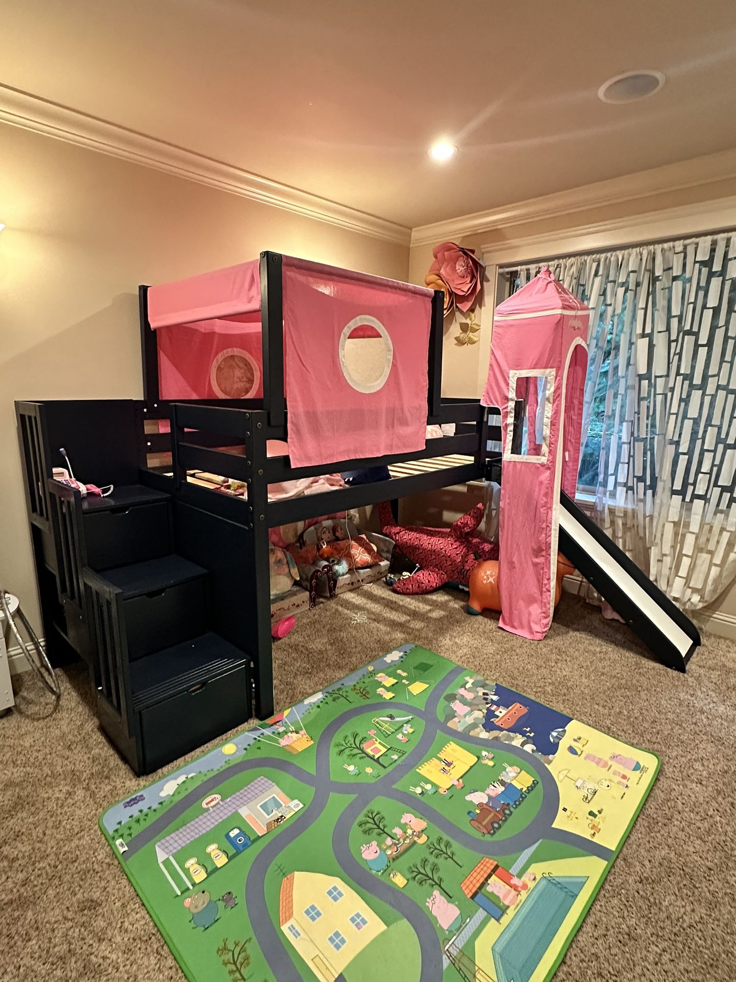 Twin Bed With Slide And Storage