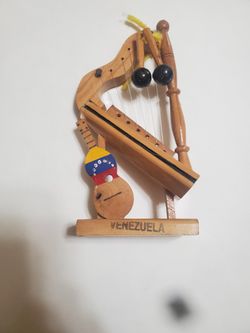 Venezuelan Wooden Harp Decoration 