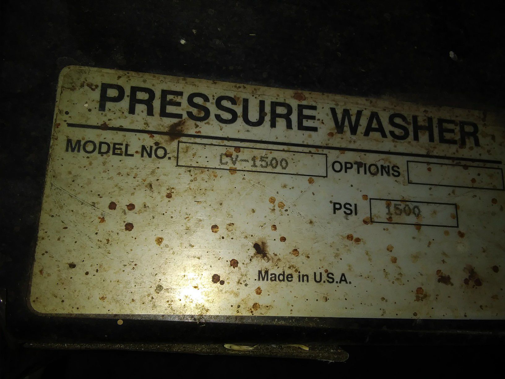 Pressure washer.BRIGGS and STRATTON..Model CV 1500.PSI1500