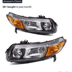 Headlight Assembly Compatible with 2006-2011 Civic Coupe 