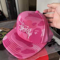 BAPE x STUSSY Trucker Cap