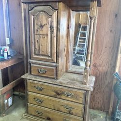 Wooden Cabinet With Mirror