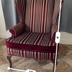Upholstered Queen Anne Style Wingback Chair