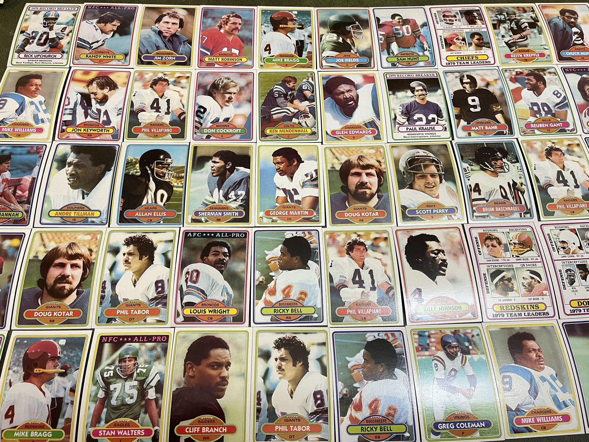 Lot of 50 1980 topps football cards #1