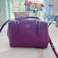 COACH CHRISTIE CARRYALL IN CROSSGRAIN LEATHER/crossbody bag/stachel/NWT