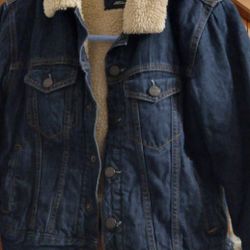 Gap Kids Denim Jacket With Fur Inside