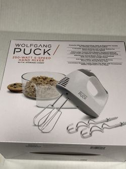 Wolfgang Puck 250-watt 5-speed Hand Mixer W/ Storage Caddy Brand New 