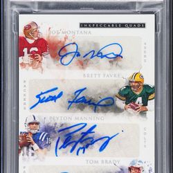 2019 Panini Impeccable Inkpeccable Quads Auto /5 | Brady Manning Favre Montana