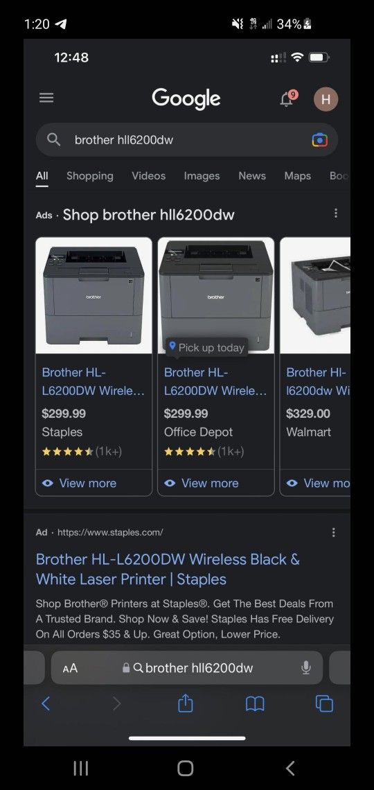 Brother printer and extra paper tray