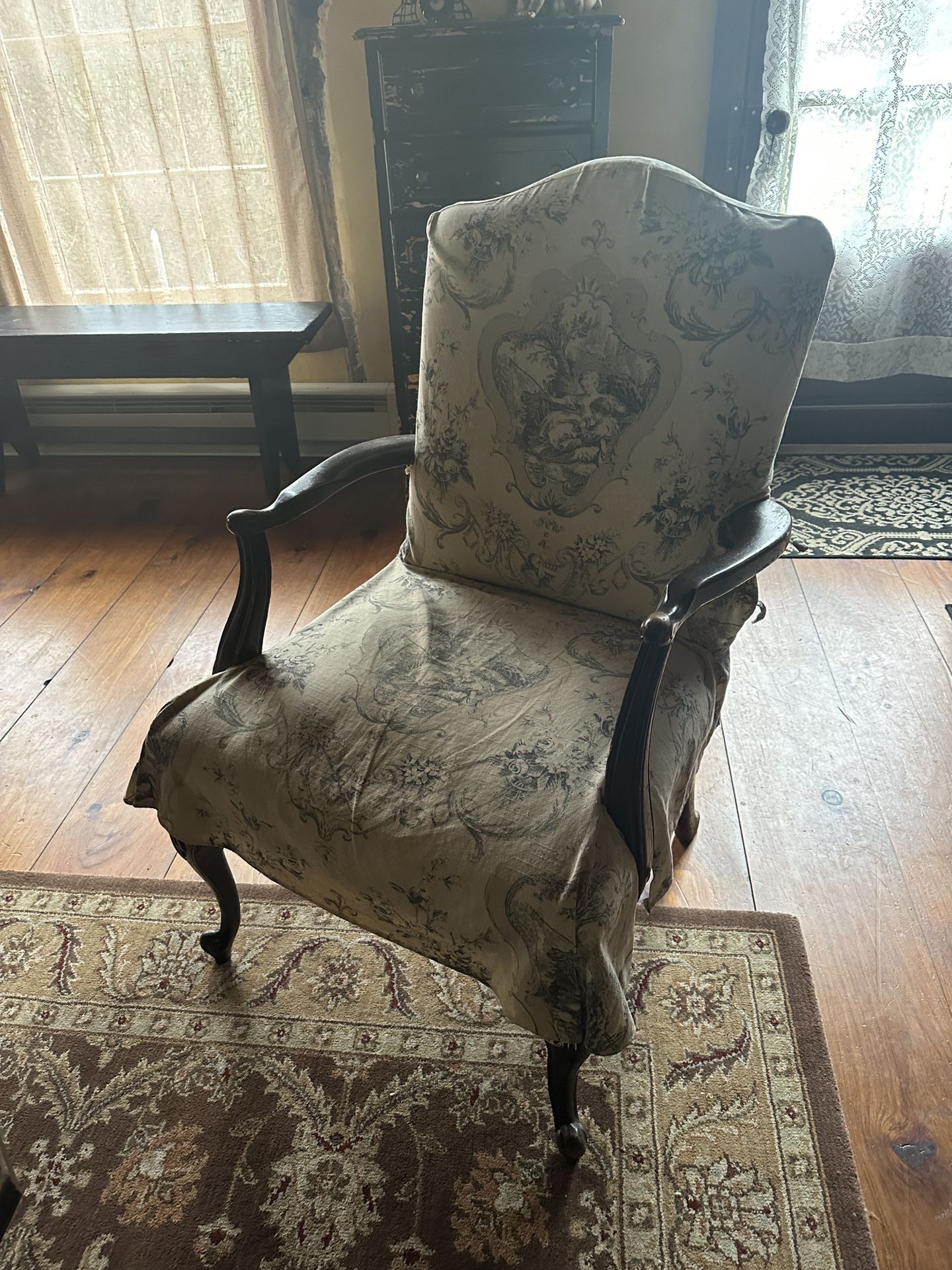 Antique Slipcovered Chair