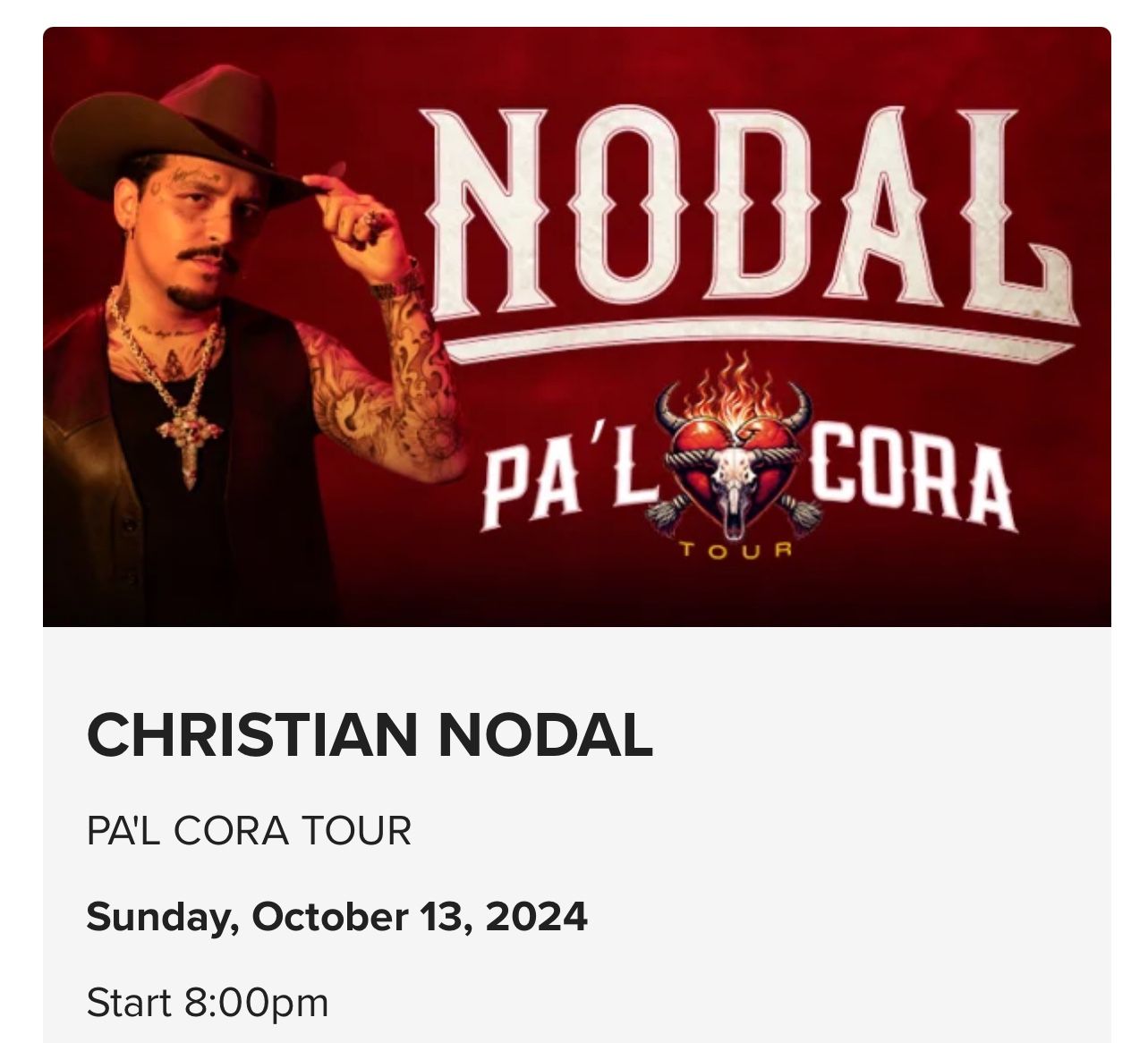 Christian Nodal Suite Tickets 