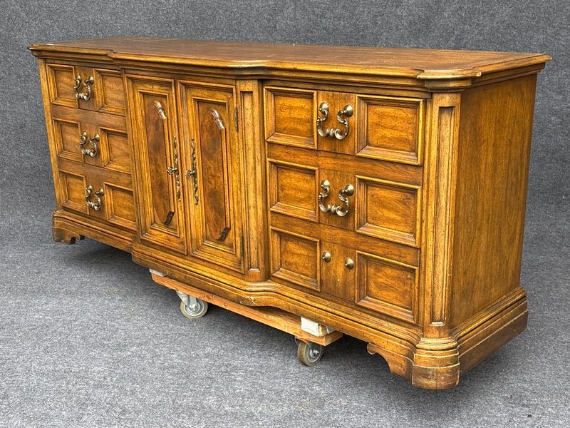 Century Furniture Low 6 Draw- er 2 Door Baroque Style Side Board