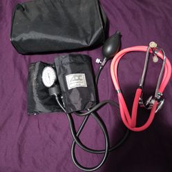 Stethoscope and blood pressure cuff kit